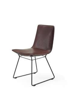 FREIFRAU - Amelie Stuhl Drahtgestell - Leder Oman Coffee - Basic - indoor