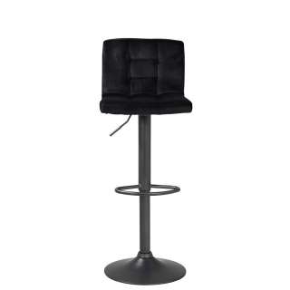 Tresenstühle in Schwarz Samt Gasdruck (2er Set)