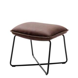 Fußhocker in Dunkelbraun Kunstleder 50 cm breit