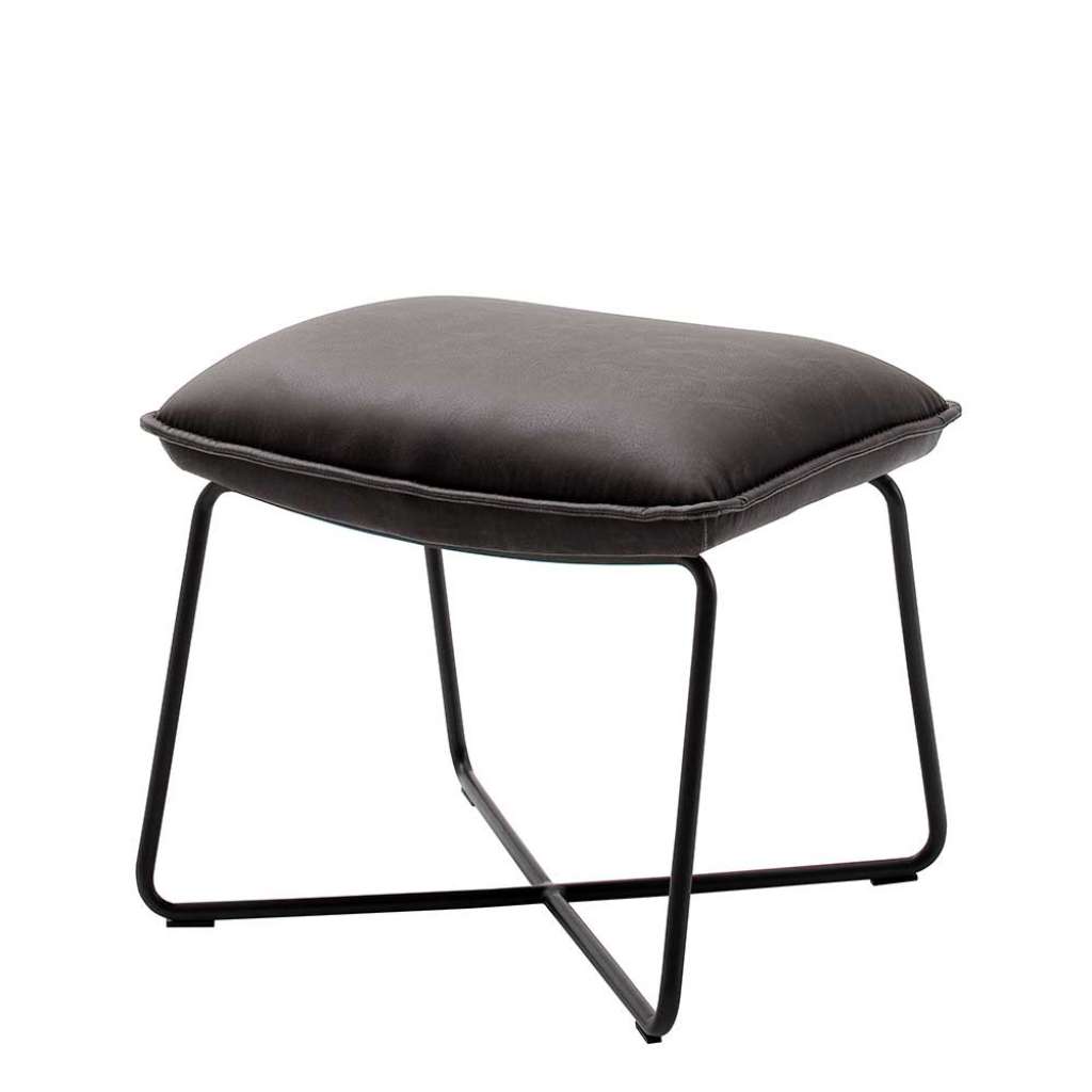 Polsterhocker in Grau Kunstleder Loft Design