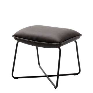 Polsterhocker in Grau Kunstleder Loft Design