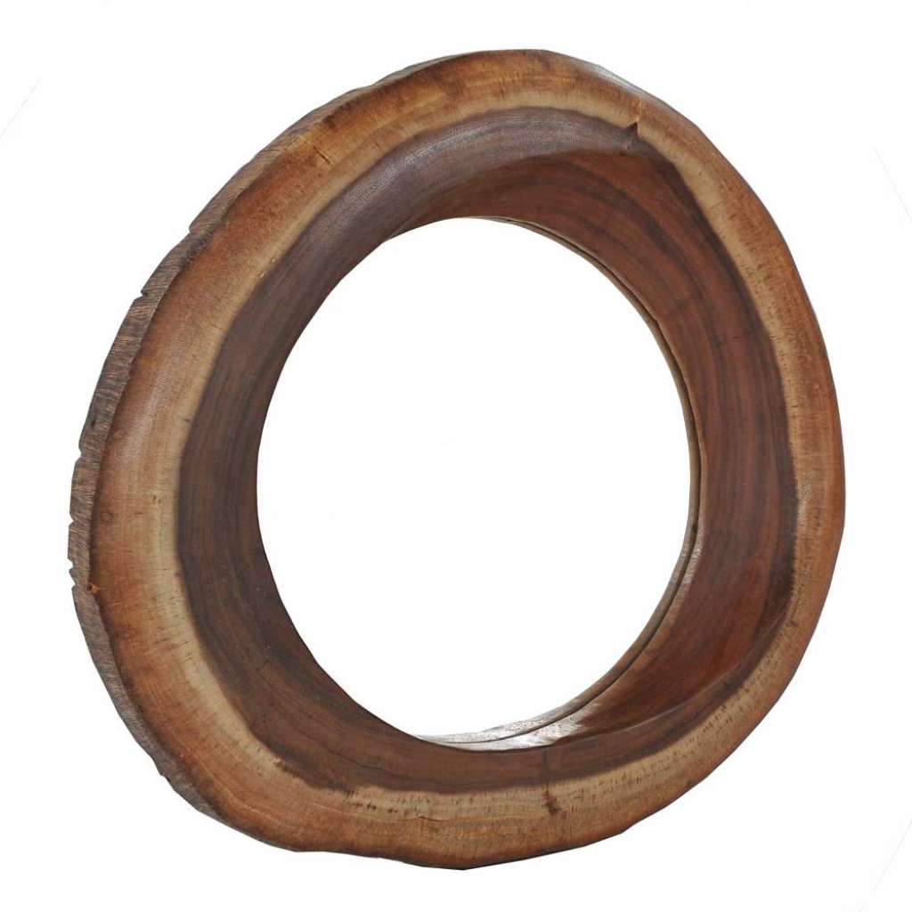 Dielenspiegel aus Suar Massivholz rund