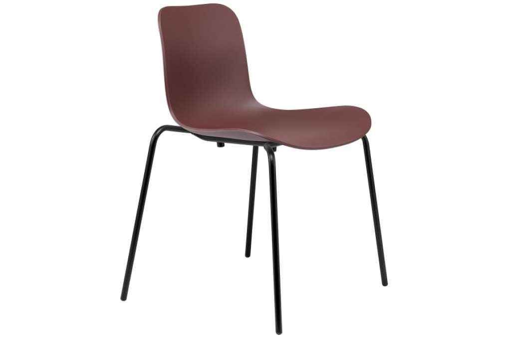 NORR11 - Langue Stack Stuhl - schwarz - burgundy - indoor
