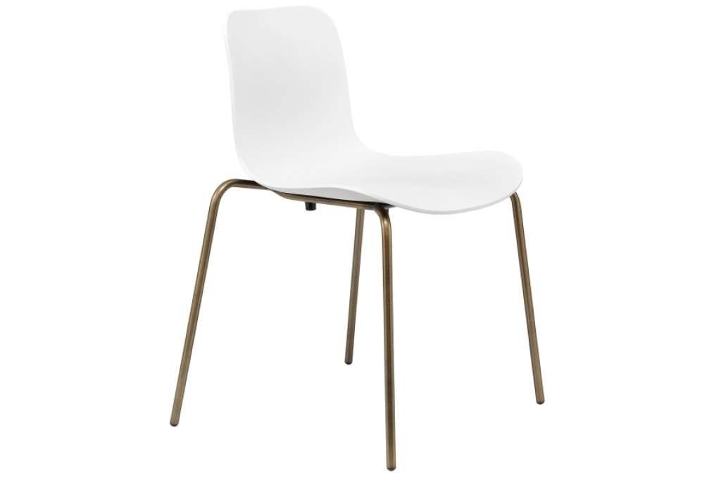 NORR11 - Langue Stack Stuhl - messing - off white - indoor