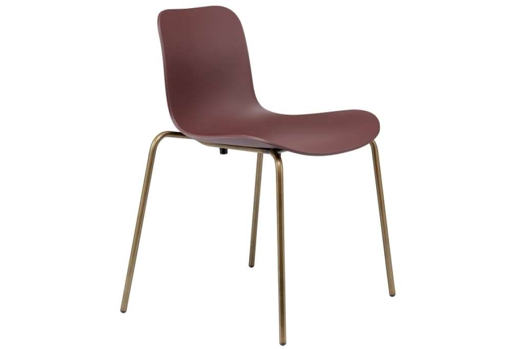 NORR11 - Langue Stack Stuhl - messing - burgundy - indoor