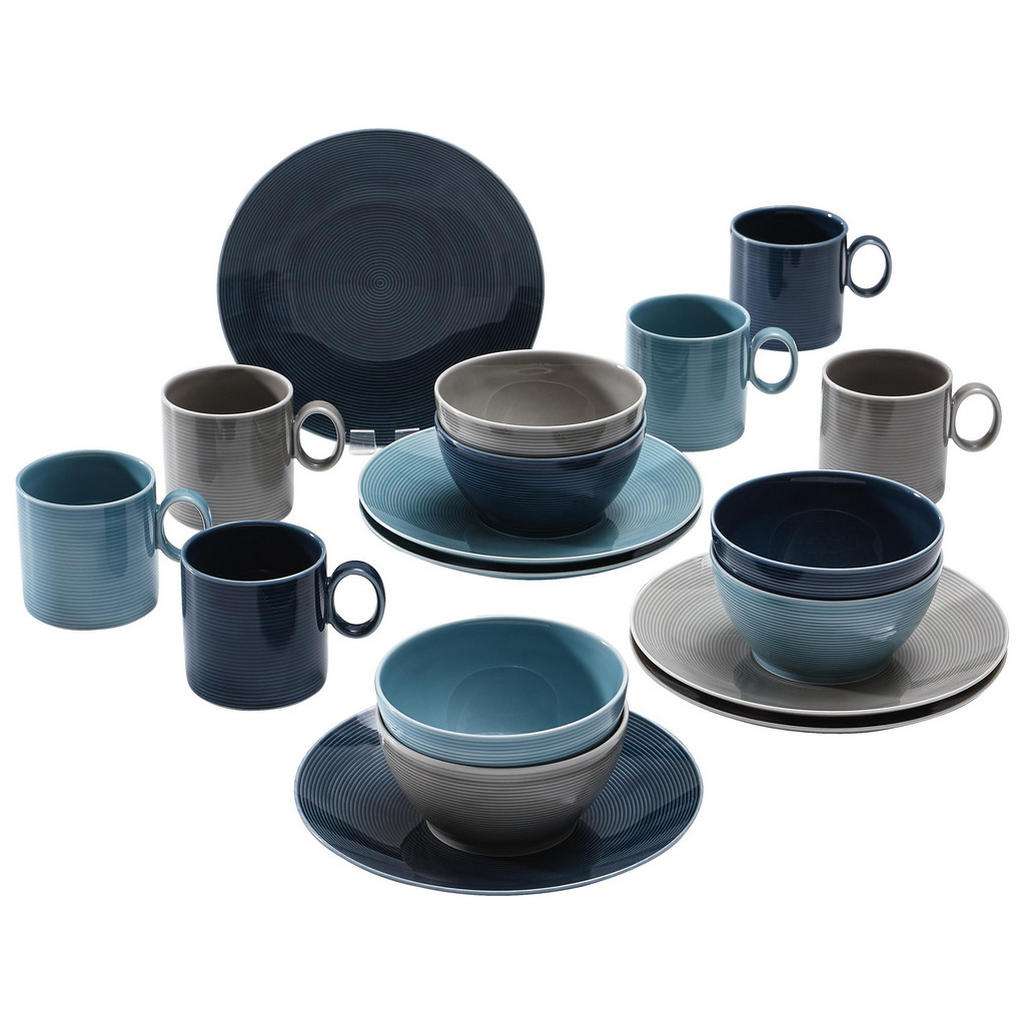 Thomas Porzellan KAFFEESERVICE 18-teilig, Türkis, Blau, Greige