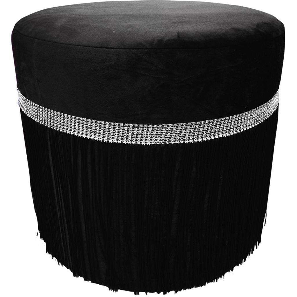 Ambia Home HOCKER Samt Kiefer Hartholz Mehrfarbig