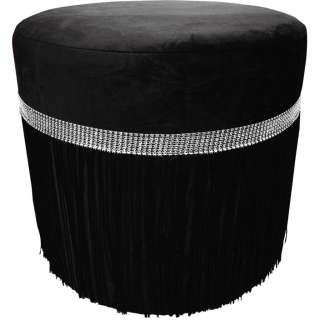 Ambia Home HOCKER Samt Kiefer Hartholz Mehrfarbig
