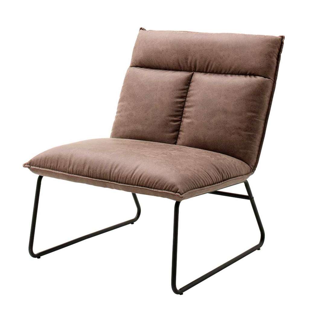 TV Sessel aus Microfaser Braun Metall Schwarz