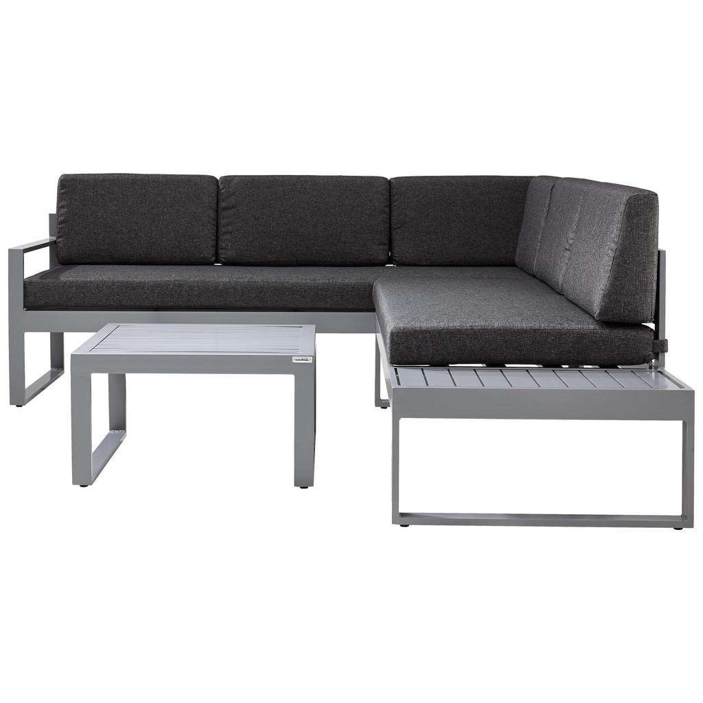 Ambia Garden LOUNGEGARNITUR Grau, Grau Aluminium