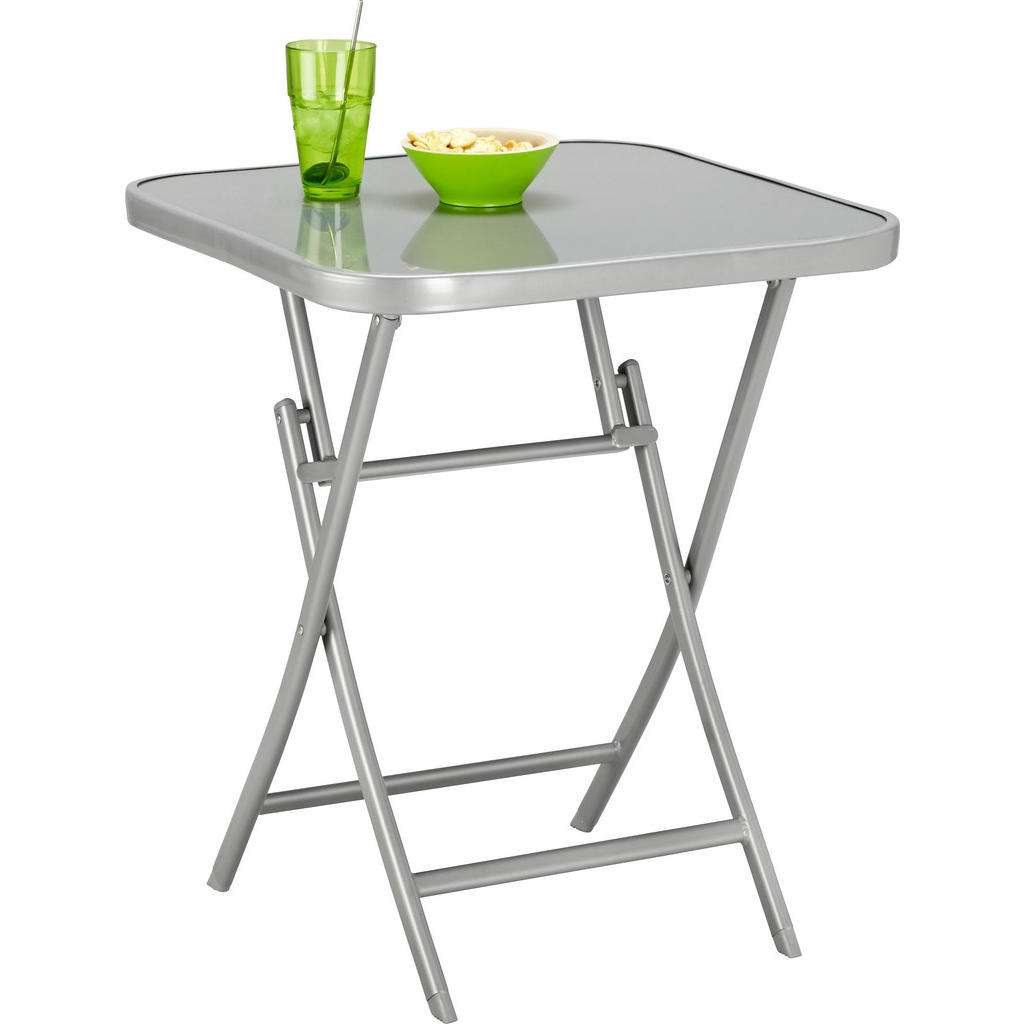 Ambia Garden GARTENTISCH Metall, Glas Grau