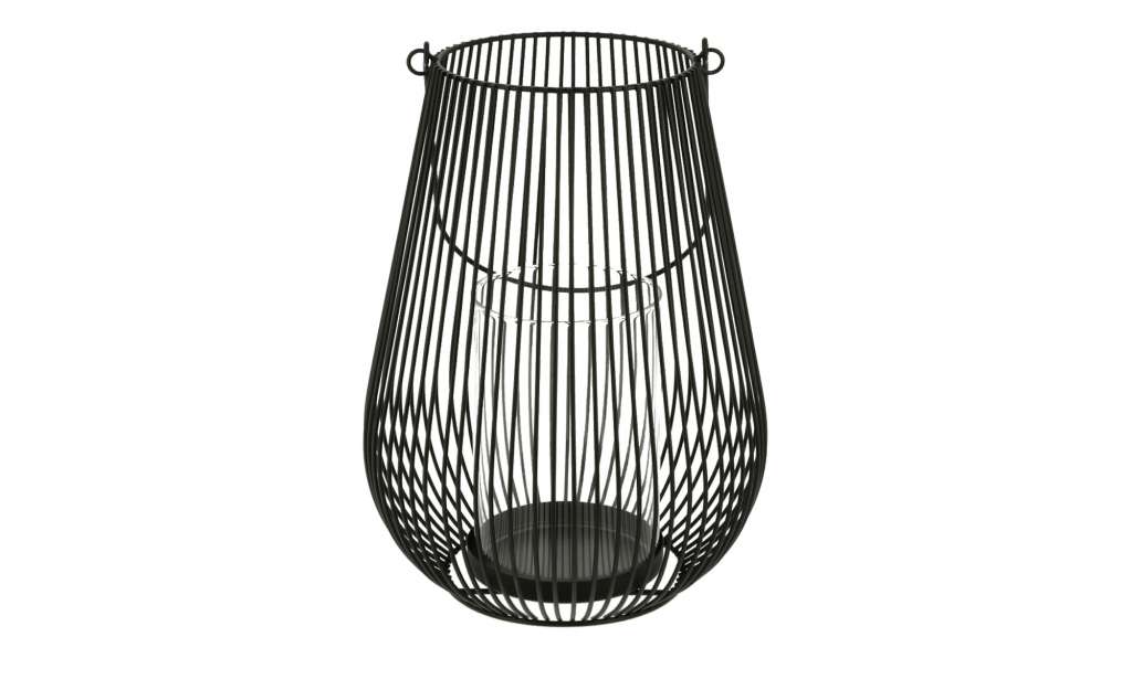 Windlicht ¦ schwarz ¦ Glas , Metall ¦ Maße (cm): H: 26,5 Ø: [19.0] Dekoration > Laternen & Windlichter - Höffner