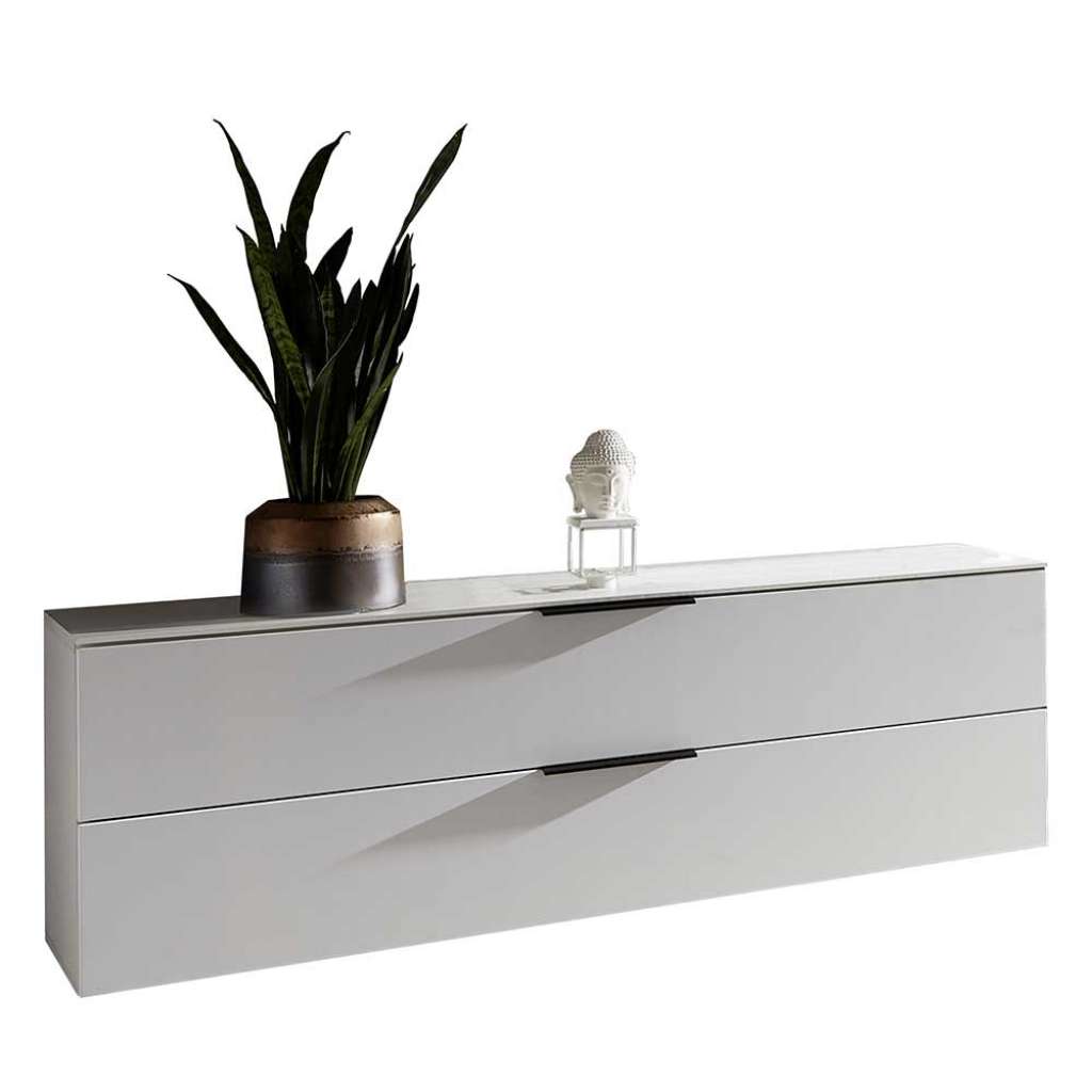 Weißes Lowboard mit Klappe 140 cm breit