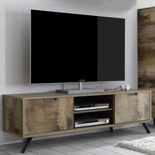 TV Lowboard im Industriedesign Altholz Optik und Anthrazit