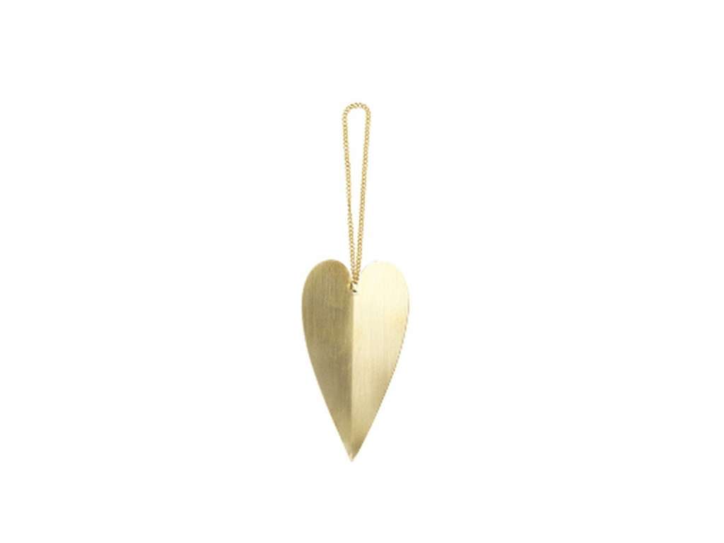 ferm LIVING - Heart Brass Ornament (set of 4) - indoor
