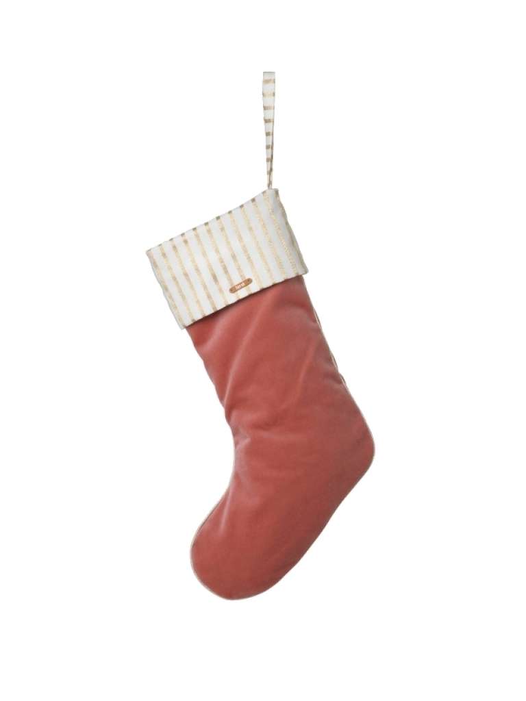 ferm LIVING - Christmas Velvet Stocking - Brown - indoor