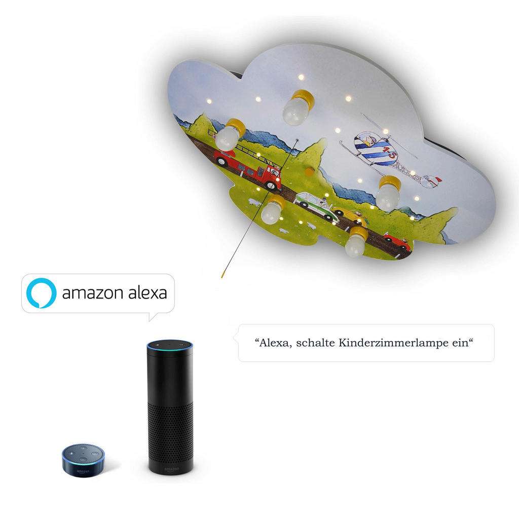 XXXL KINDERDECKENLEUCHTE Amazon Alexa, Mehrfarbig