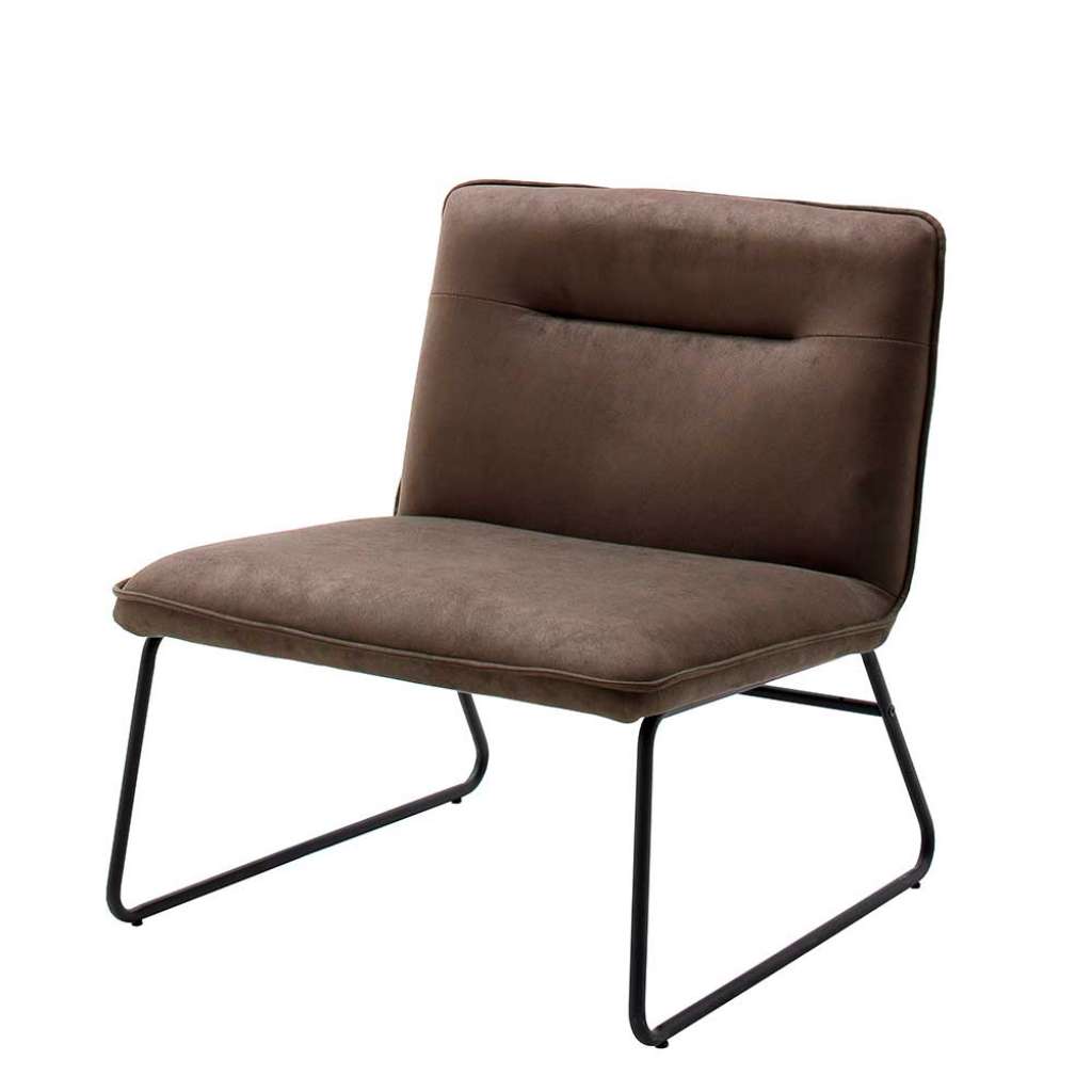 Wohnzimmer Sessel in Braun Microfaser 40 cm Sitzhöhe