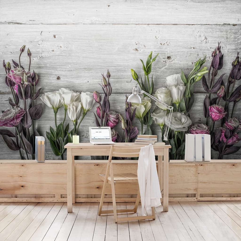 home24 Vliestapete Tulpen-Rose Shabby