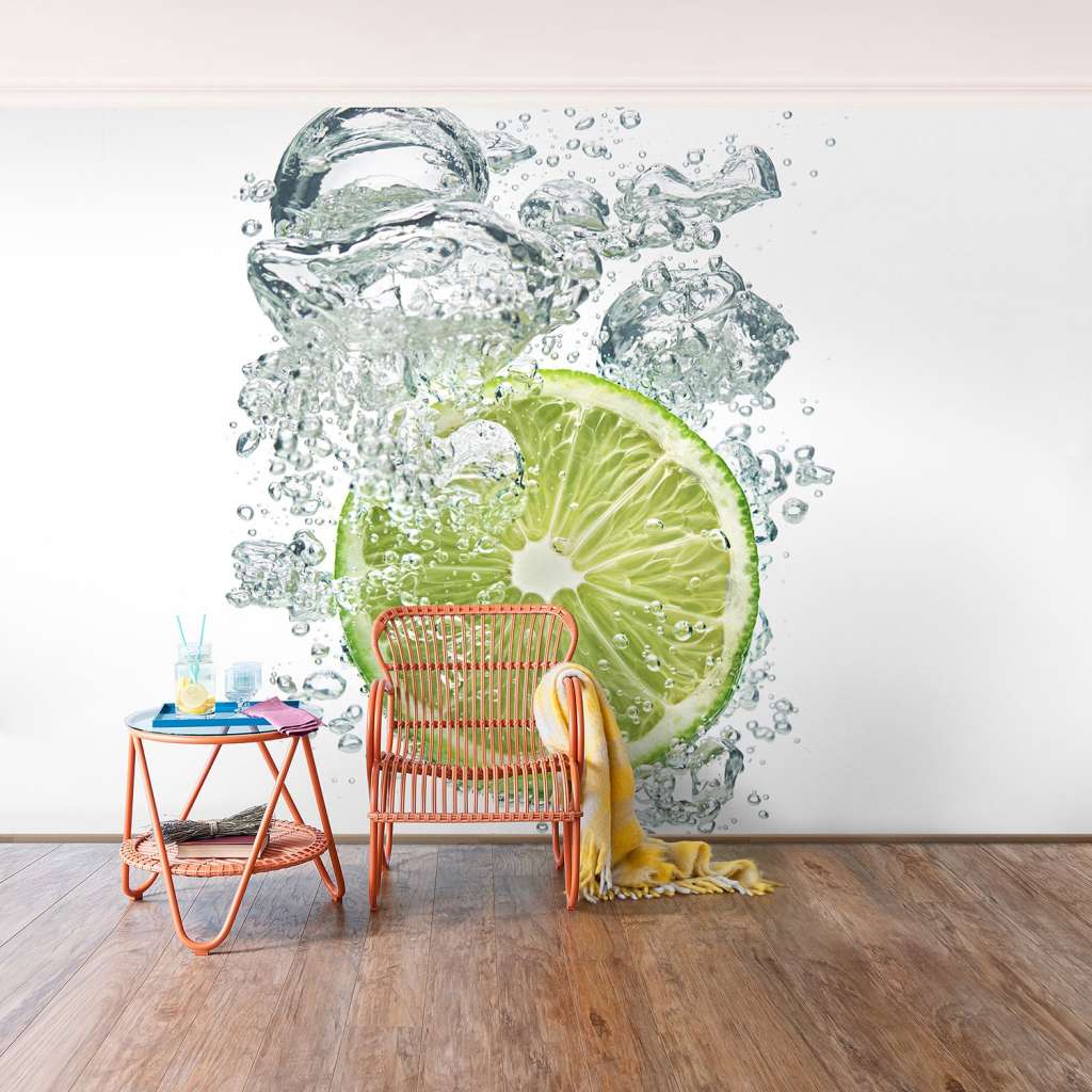 home24 Vliestapete Lime Bubbles