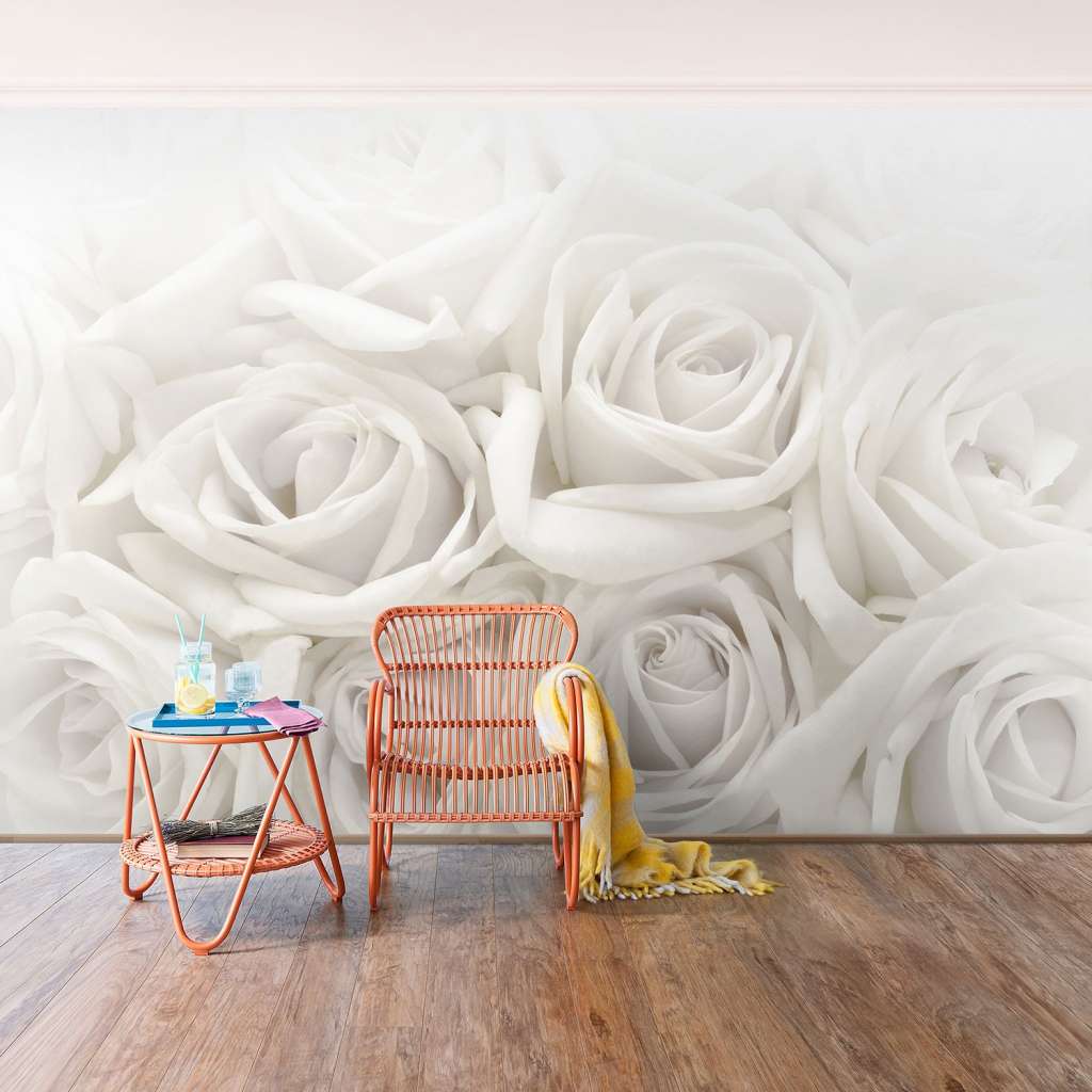 home24 Vliestapete Weisse Rosen