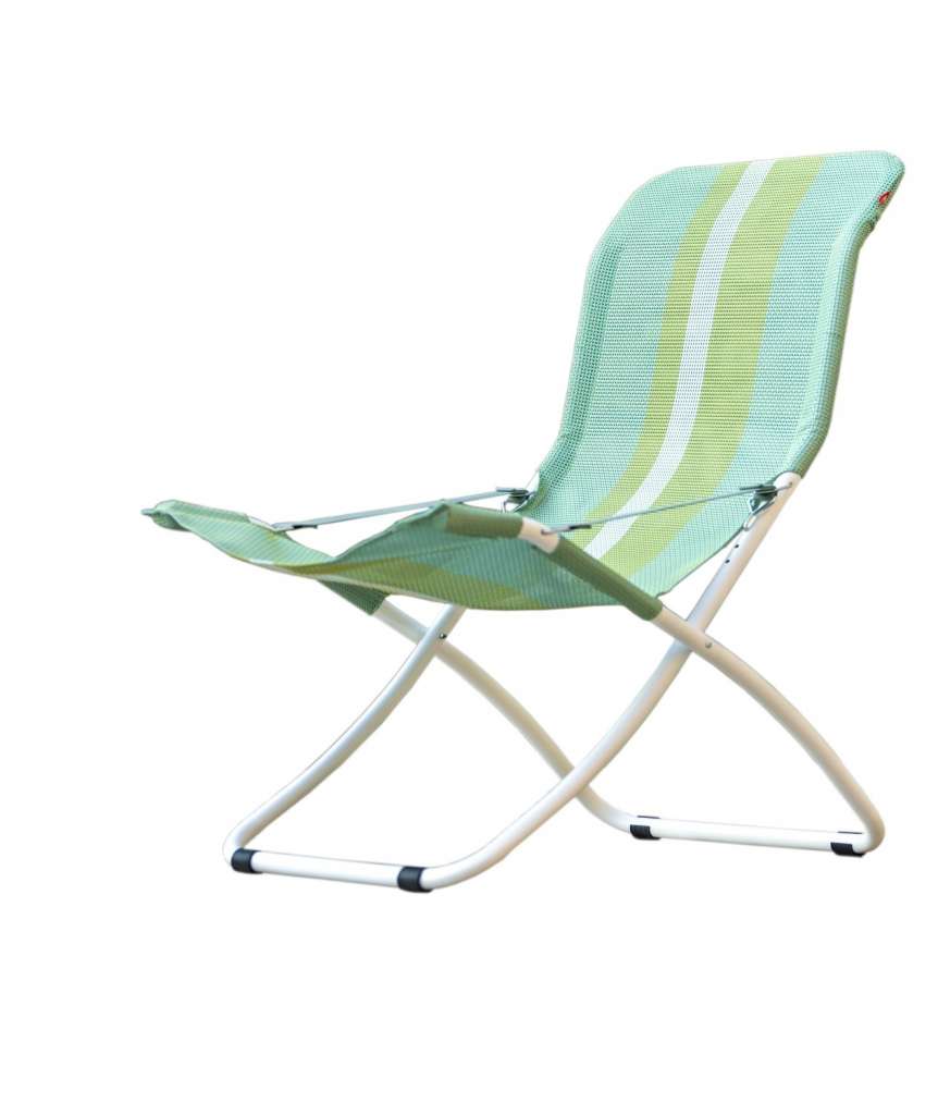 Jan Kurtz - Sessel FIESTA XXL, Cadre: Aluminium weiß,Bezug: Kunststoffgewebe streifen grün, Einzel-Verpackung - outdoor