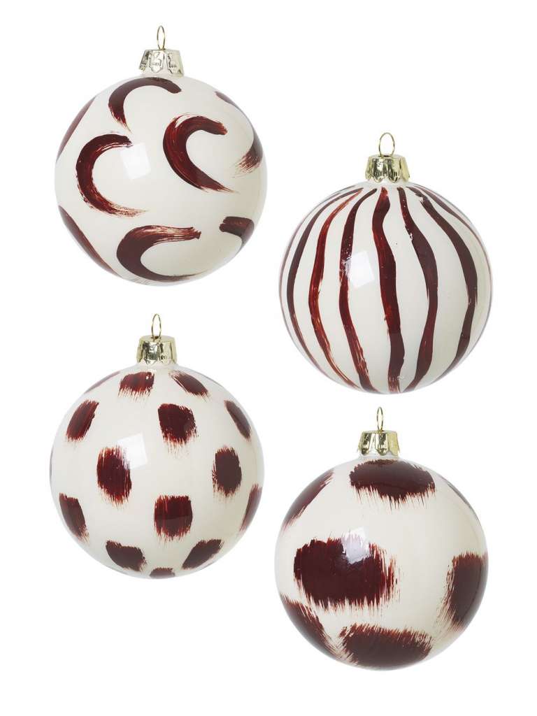 ferm LIVING - Christbaumkugel - 4er Set - rotbraun - indoor