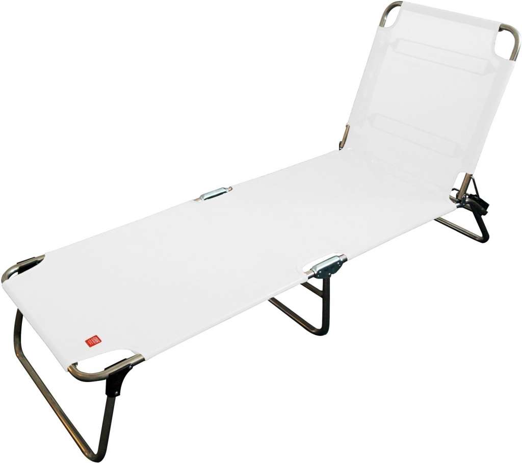 Jan Kurtz - Dreibeinliege AMIGO, Cadre: Aluminium weiß, Bezug: Kunststoffgewebe weiß - outdoor