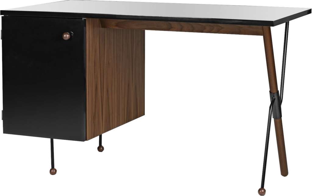 Gubi - 62 Serie Schreibtisch - black semi matt - American Walnut - indoor