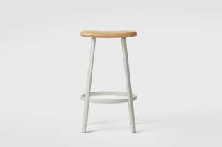Million - Anno Hocker H75 - light grey/cognac leather - indoor