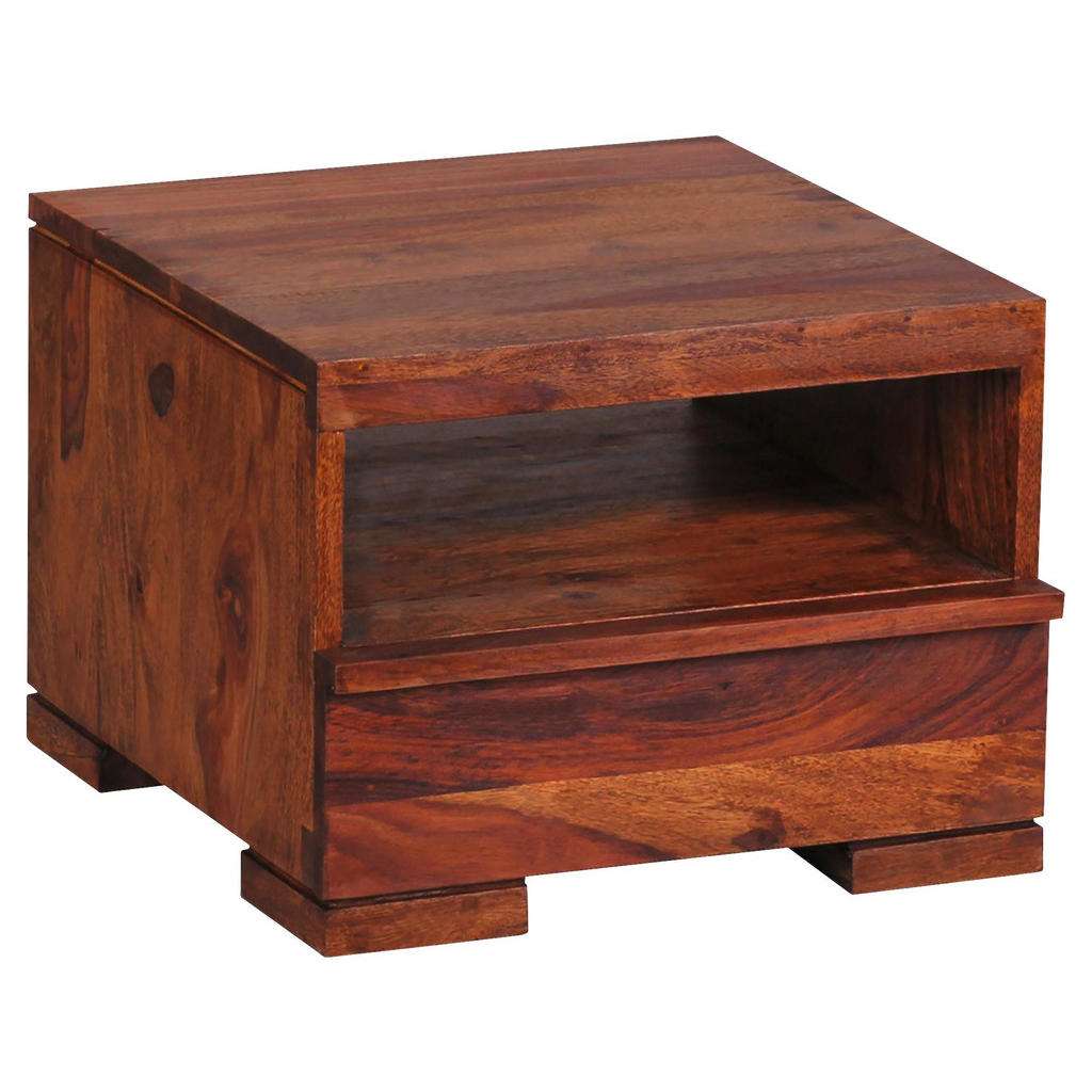 Carryhome NACHTKÄSTCHEN Sheesham massiv Wasserlack Braun