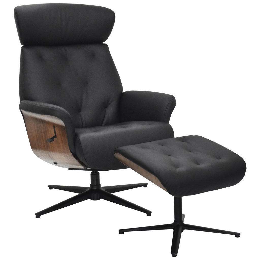 Xora RELAXSESSELSET Lederlook, beschichtet Kombination Echtleder/Lederlook, Braun