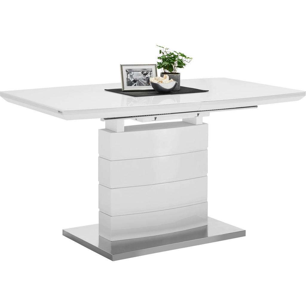 Carryhome ESSTISCH rechteckig Weiß, Silber