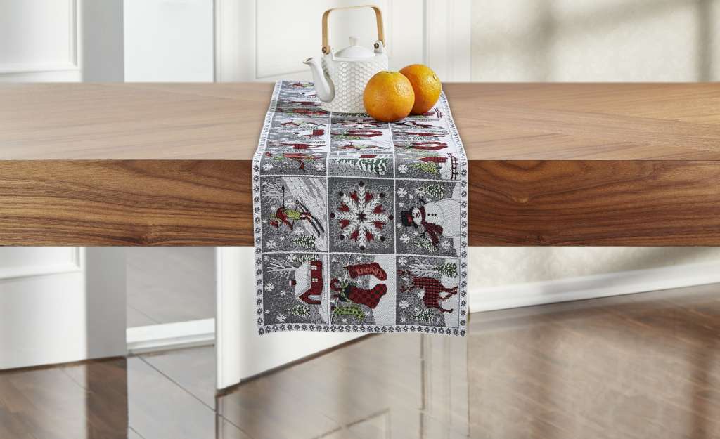 LAVIDA Tischläufer   Schneebilder ¦ mehrfarbig ¦ 60% Baumwolle, 40% Polyester ¦ Maße (cm): B: 32 Weihnachten - Höffner