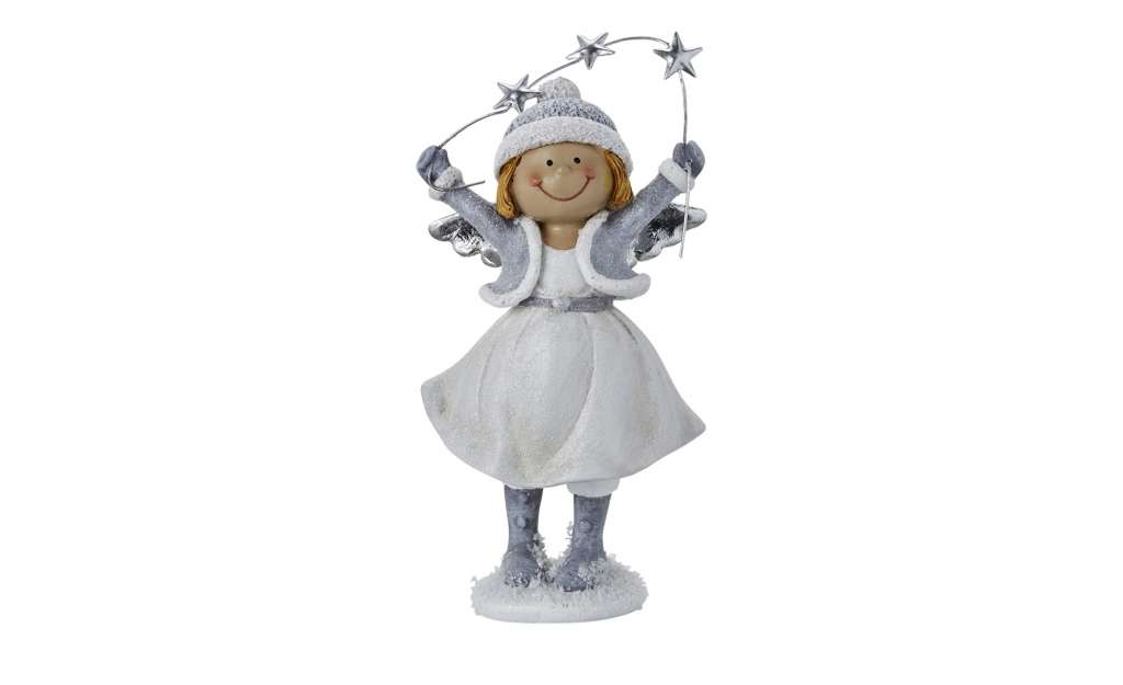 Deko Weihnachtsengel ¦ silber ¦ Polyresin (Kunstharz) ¦ Maße (cm): B: 9 H: 18,5 T: 6 Weihnachten - Höffner