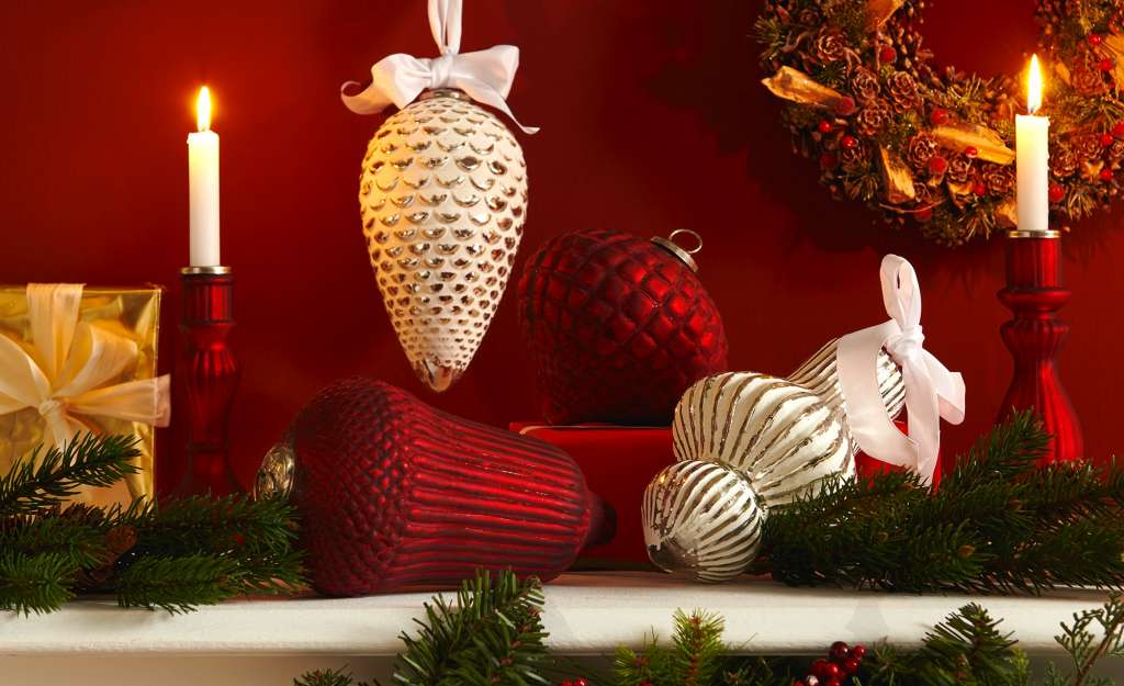 Weihnachtsdekoration ¦ weiß ¦ Metall, Glas  ¦ Maße (cm): H: 24 Ø: [13.0] Weihnachten - Höffner