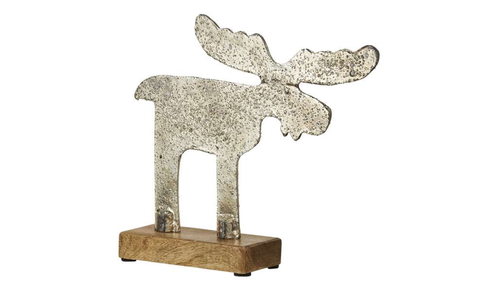 Deko Elch ¦ silber ¦ Eisen, Holz ¦ Maße (cm): B: 7 H: 20 Weihnachten - Höffner