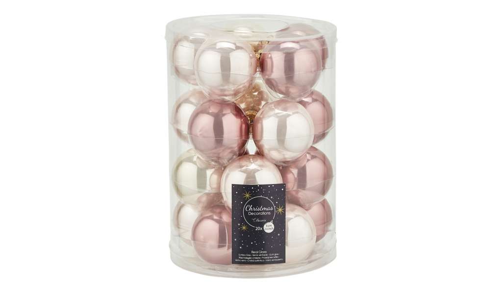 Weihnachtskugeln, 20er-Set ¦ rosa/pink ¦ Glas , MetallØ: [6.0] Weihnachten - Höffner
