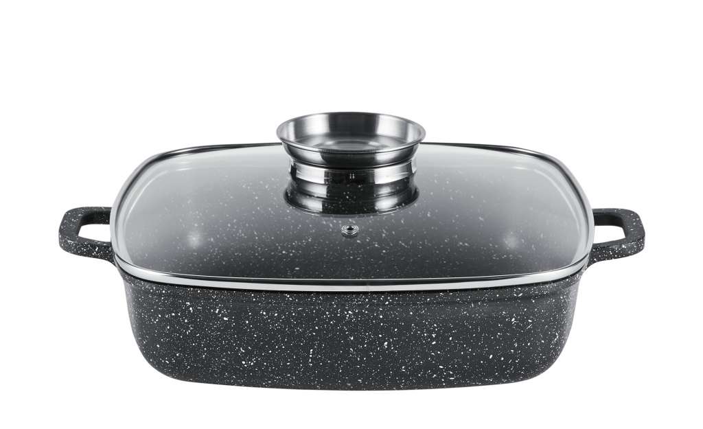 Stolze Schmorbräter  Crispy Natura ¦ schwarz ¦ Aluminium-Guss ¦ Maße (cm): H: 7 Ø: [28.0] Töpfe & Pfannen & Zubehör > Pfannen > Schmorpfannen - Höffner