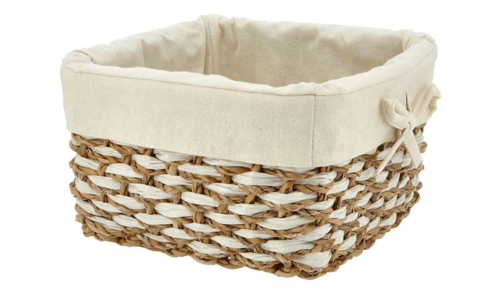 Aufbewahrungskorb mit Stoffeinsatz ¦ creme ¦ Seegras, Kunststoff, Baumwolle ¦ Maße (cm): B: 21 H: 12 T: 21 Regale > Regal-Aufbewahrungsboxen - Höffner