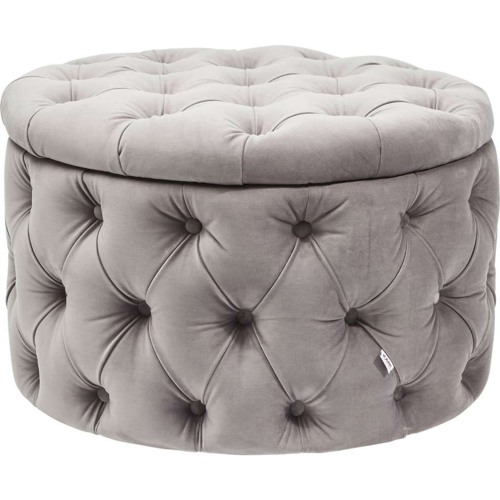 Hocker Desire Samt Silbergrau