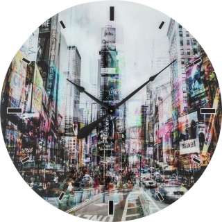 Wanduhr Glas Times Square