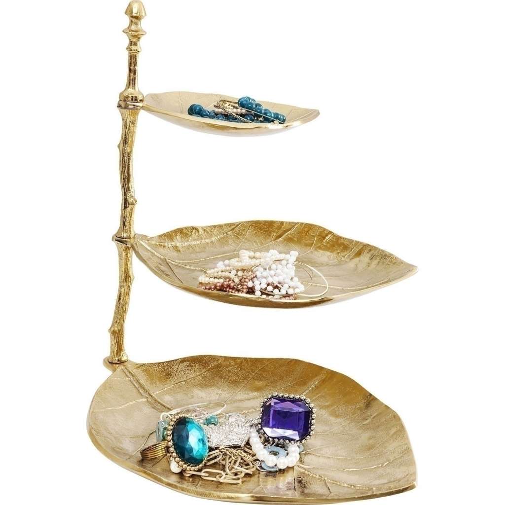 Dekoetagere Leaf Gold