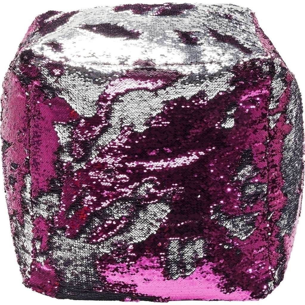 Hocker Disco Queen Pink-Silber 45x45cm