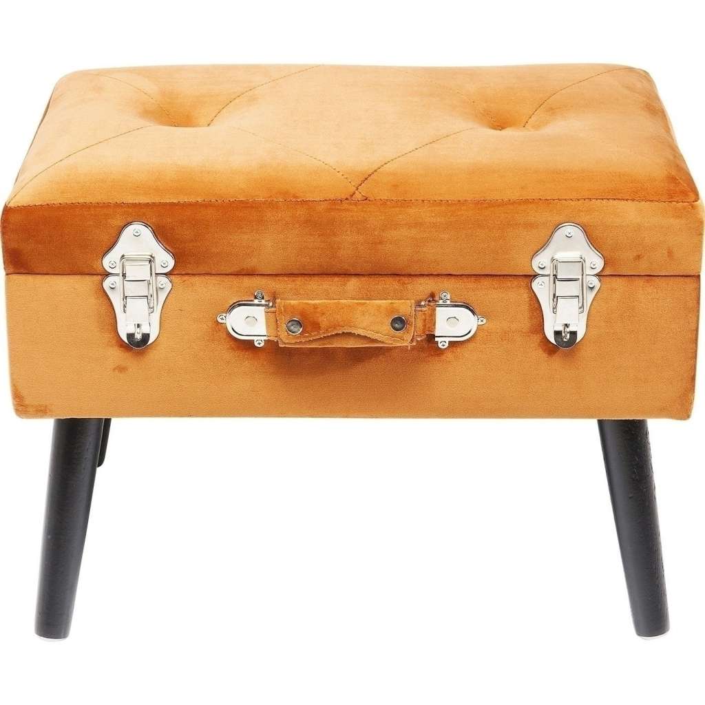 Fußhocker Suitcase Orange