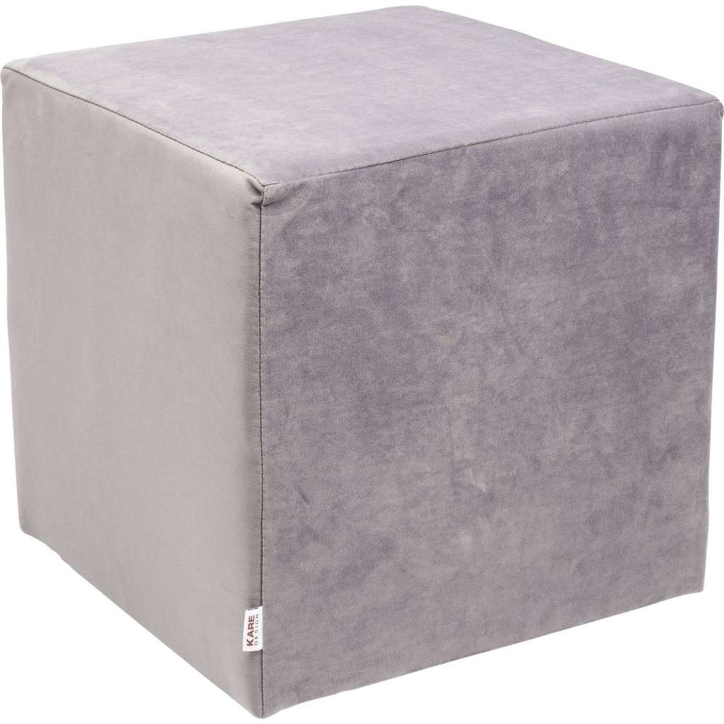 Hocker Samt Silbergrau
