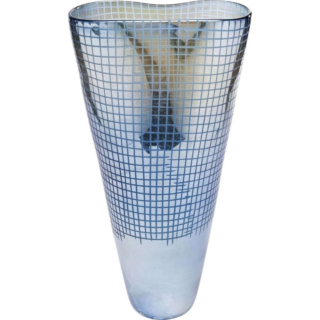 Vase Grid Luster Blau 48cm