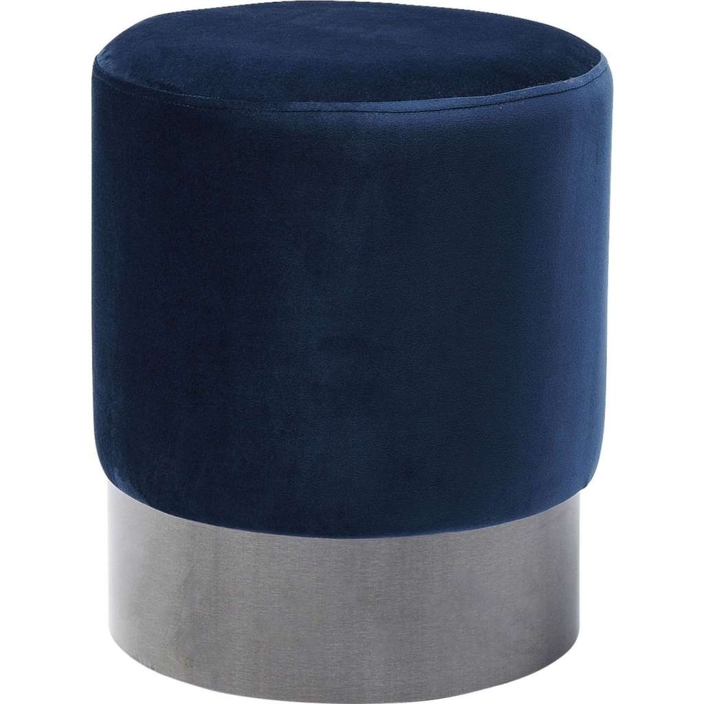 Hocker JAMES Blau Schwarz Ø35cm