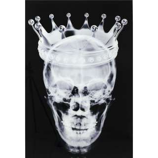 Bild Glas Crown Skull 120x80cm