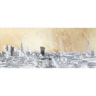 Bild Glas Metallic London View 50x120cm